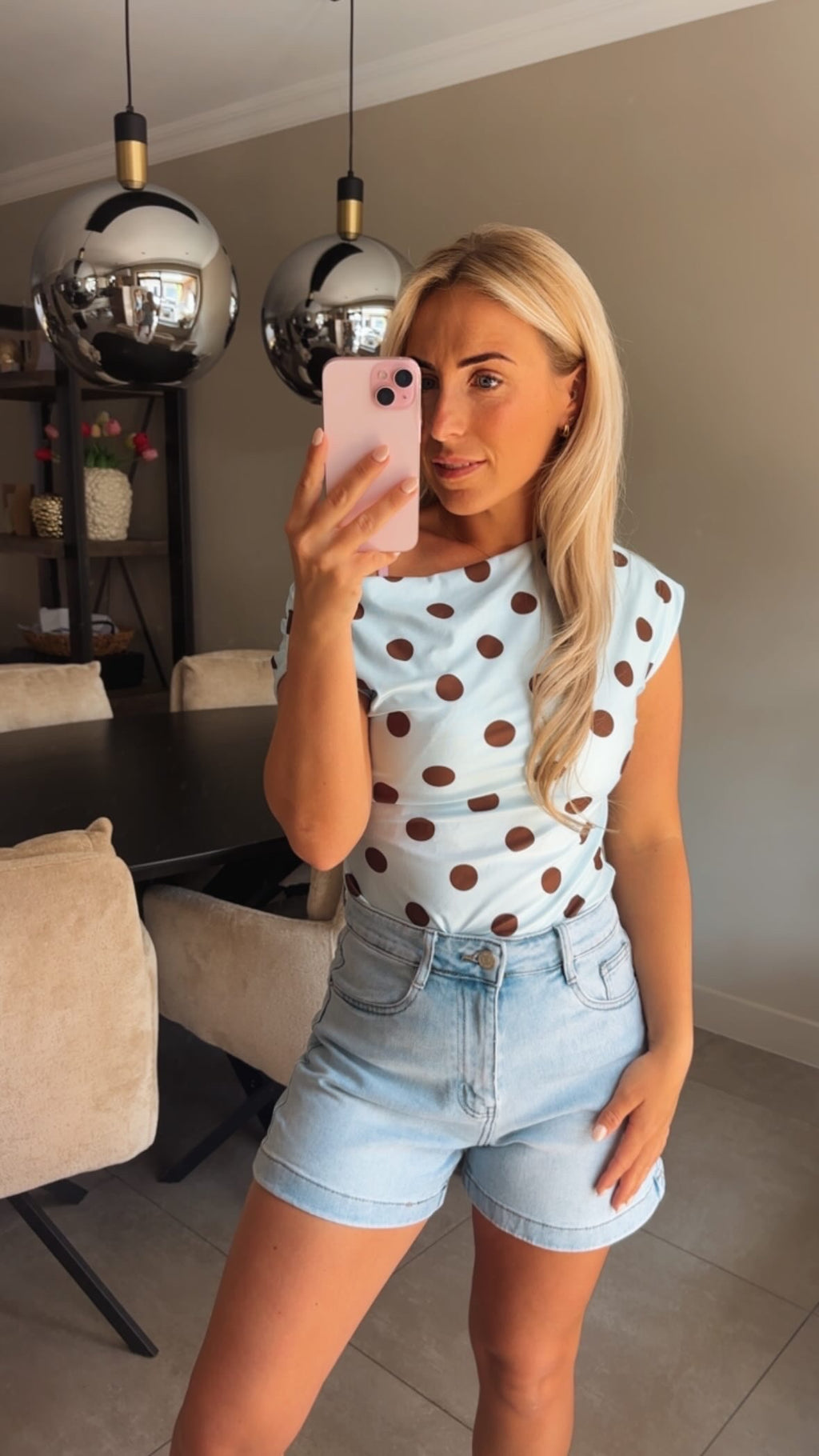 Tina top blauw