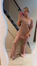 Jogger set split roze